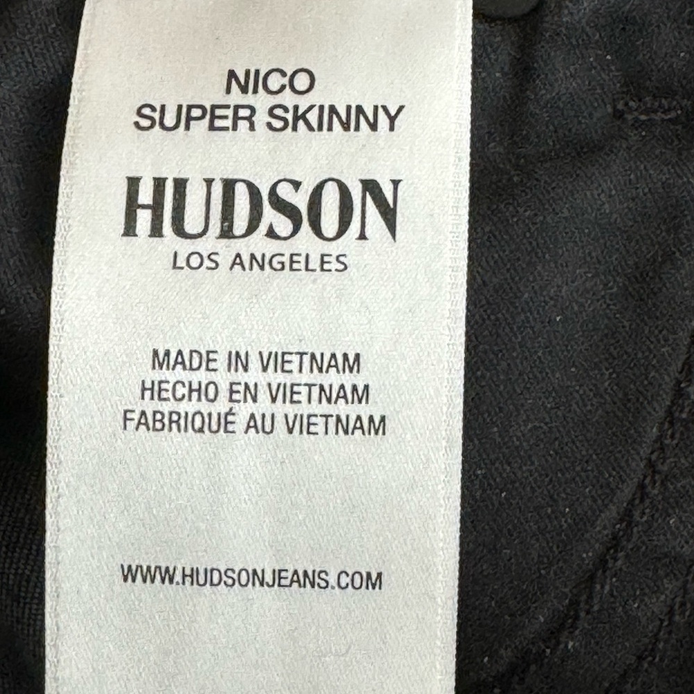 HUDSON Nico Super Skinny Black Wash Denim Jeans size 25 Woman’s Work Casual - Picture 4 of 5